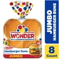 thumbnail image 2 of Wonder Bread Jumbo Hamburger Buns, White Bread Rolls, 8 Count, Shelf-Stable, 2 of 10