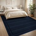 thumbnail image 2 of ODIKA 8'x10' Washable Area Rug Non-Shedding, Easy Care, Solid Minimalist Design With Subtle Tonal Stripe And Edge Framing for King Size Bedroom Under Bed, Master Suite, 2 of 6