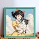 thumbnail image 2 of Hilo Algodón Ecológico Bordado Punto Cruz Niña Y Gato 11CT 50x50cm, 2 of 9