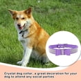 thumbnail image 3 of Methold Decoración para mascotas Cachorro Perro Gato Collar ajustable prop Correa Hebilla Rhinestone PULeather Suministros para perros morado claro METRO, 3 of 5