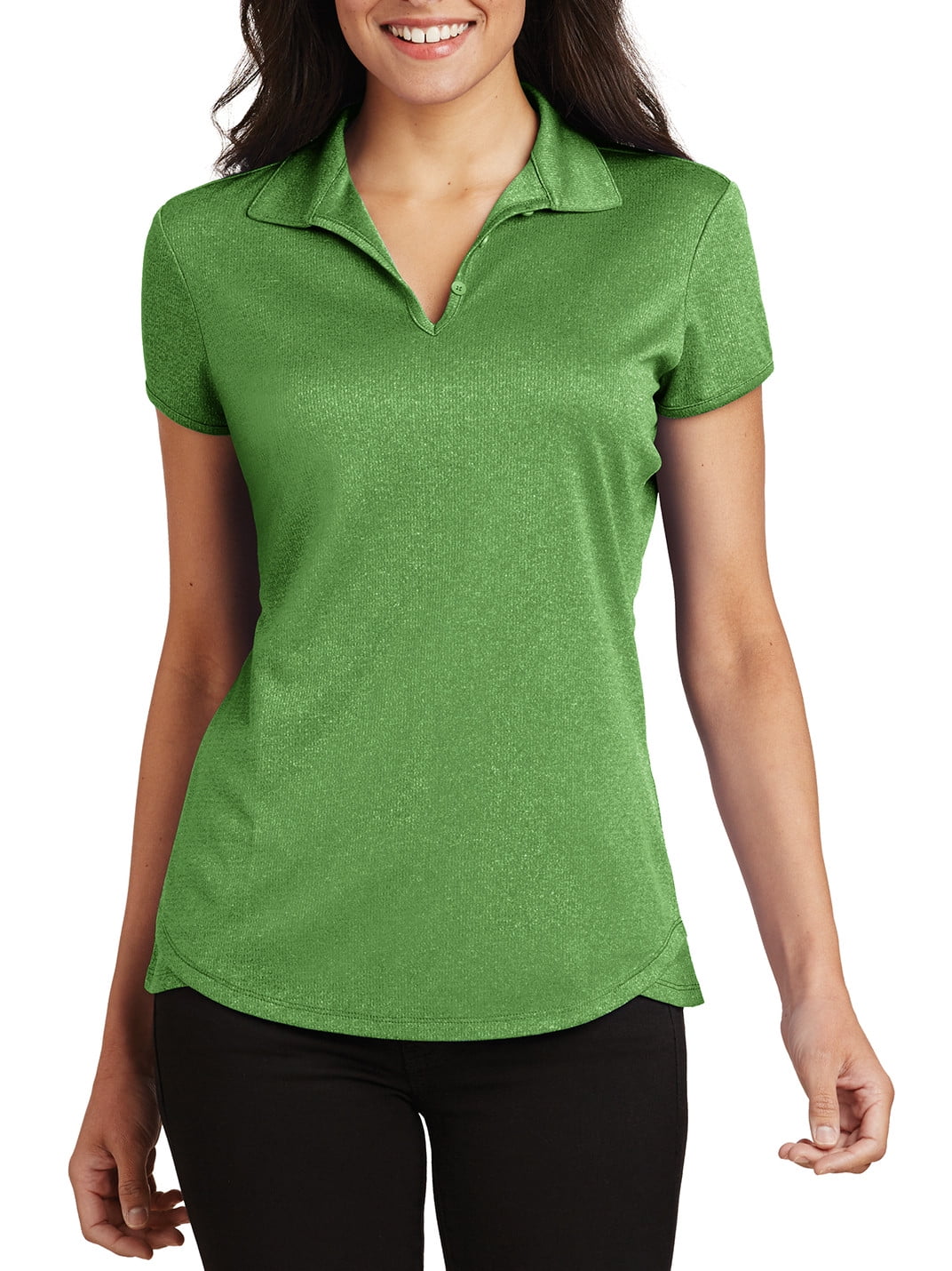 ladies green polo shirt