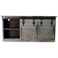 thumbnail image 3 of Rustic Homes Abie Solid Wood Sliding Door Sideboard Server in Gray, 3 of 6