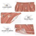 thumbnail image 5 of Women's Satin Pajama Shorts Apple Seamless Pattern with Pockets, Elastic Waist Sleep Lounge Shorts, 5 of 7