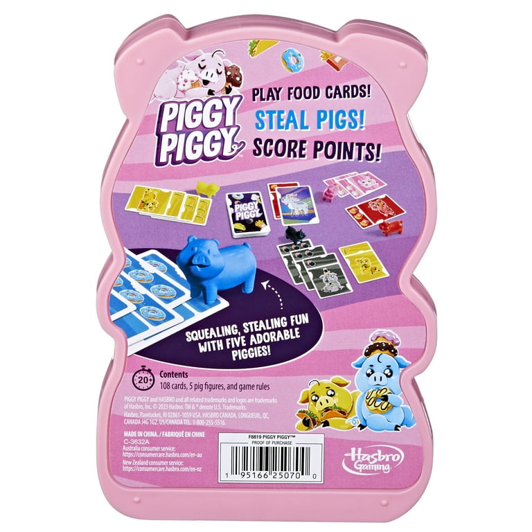 Hasbro, Piggy Piggy Card Game, 2-6 Players Ages 7+, Family Fun