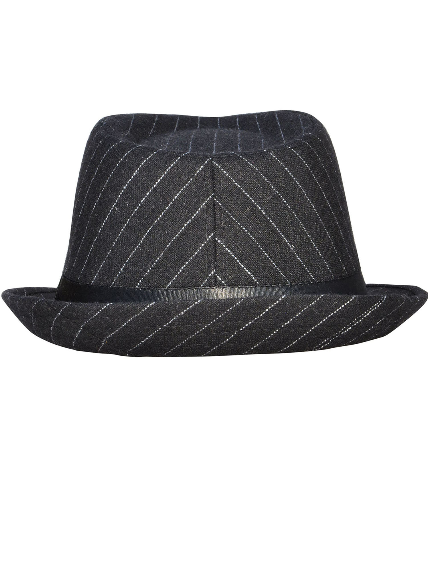 Mens Cool Fedora Trilby Hat Pinstripe with Black Band - image 4 of 4