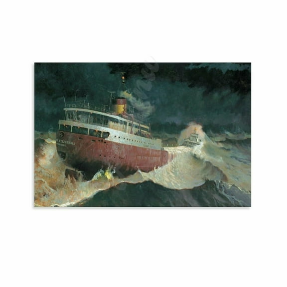 SS Edmund Fitzgerald Painting Canvas art Posters Canvas Painting Posters And Prints Wall-Art for Living Room Bedroom Decor PoSter .