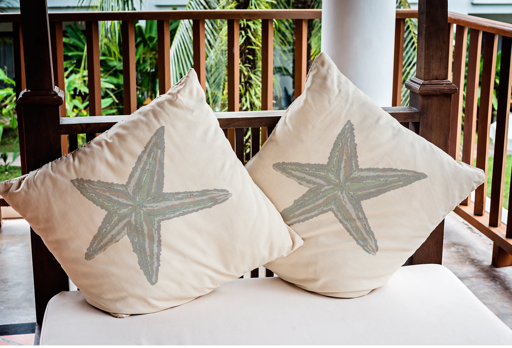 Simply Daisy 16" x 16" Starfish Nautical Indoor/Outdoor Throw Pillow