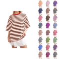 thumbnail image 1 of T-shirt Rayé pour Femmes 2026 Été Tendance Manches Courtes Col Rond Confortable Léger, 1 of 4