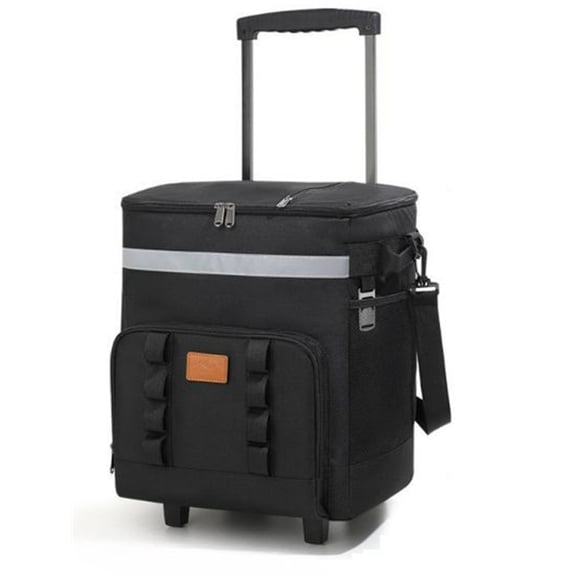 Fmxomd Cooler with Wheels and Handle 35L Rolling Cooler Portable Collapsible Soft Cooler Bag with Wheels - Leak-proof Insulated Wheeled Cooler for Beach Camping Patio Travel