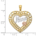 thumbnail image 2 of 14k Gold 27mm Nana With Pink Flower In Sparkle-Cut Love Heart Pendant Necklace Cut-out / Tri-color Pendant for Women, 2 of 2