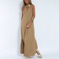 thumbnail image 2 of Baqcunre Maxi Dresses for Women 2024 Women's Summer Casual Dress Sleeveless V Neck Vent Maxi Loose Dress Boho Beach Long Sundress with Long Dress Dresses for Women 2024 Summer Dresses for Women 2024, 2 of 7