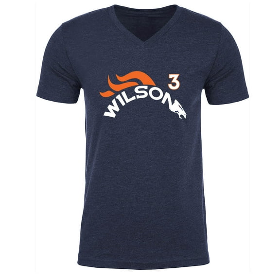 MENS V NECK Broncos Russell Wilson Logo T-Shirt