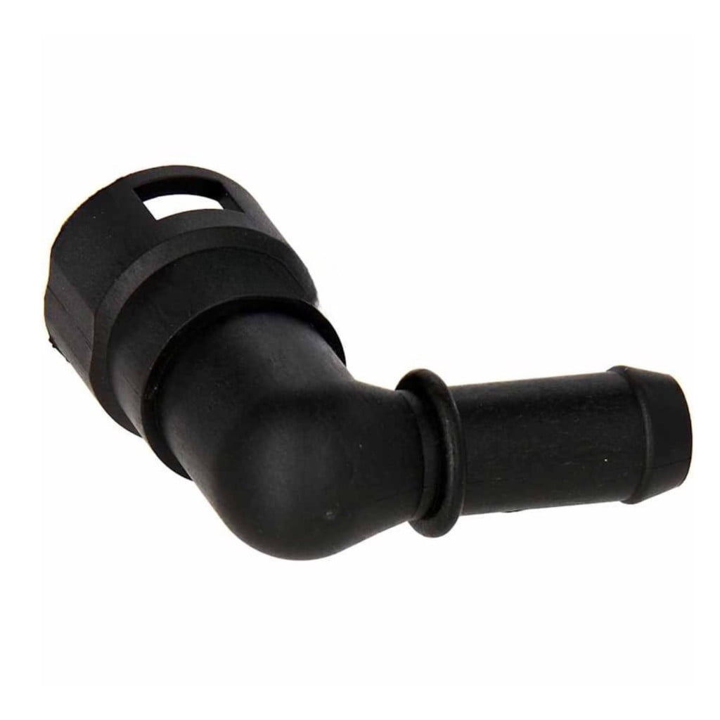 KarParts360 Hose Connector | Plastic | Quick Disconnect End 1 Type | Hose Barb End 2 Type | 90 degrees Fitting Angle | Quick Connect System