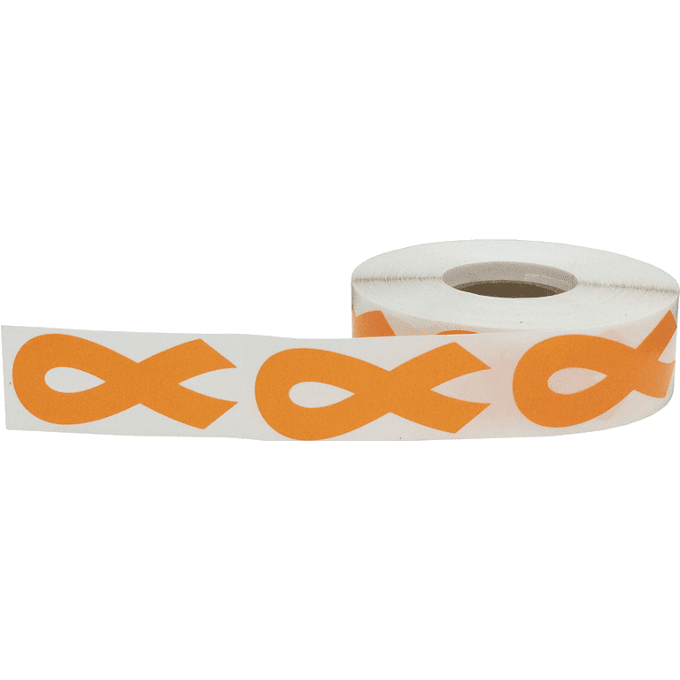 Support Ribbon Decal Sticker Set - 1 Large 6" Tall + 2 Small Orange Vinyl Decals