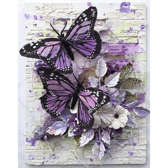 5D Diamond Painting Kit for Adults with Full Drill Butterfly and Animals Design for Wall Decor (12x16 Inch).