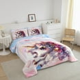 thumbnail image 3 of Unicorn King Bedding Sets 3 Piece Rainbow Unicorn Comforter, Cute Cartoon Unicorn Quilt Comforter Unicorn Room Decor, 3 of 7