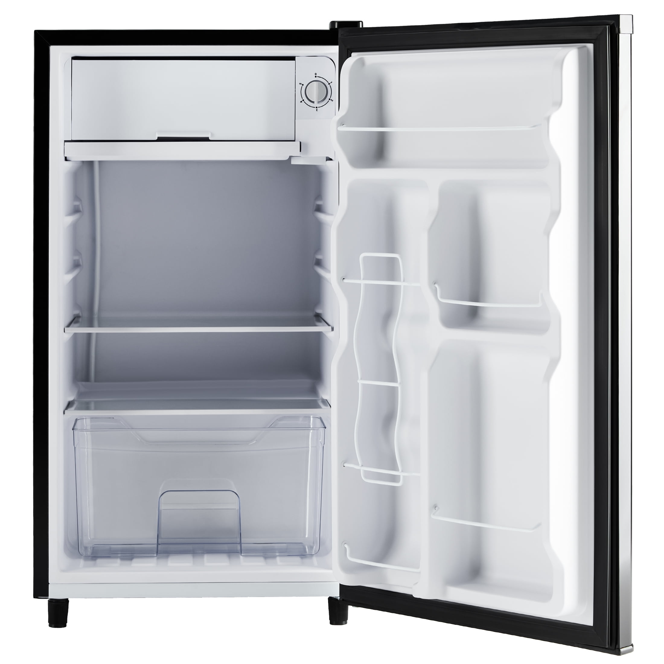 CONCETTA Small Refrigerator with Freezer, Compact Single Door, Compact Freezers, Silver