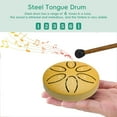 thumbnail image 2 of Rain Drum for Outside, 3 Inch 6 Notes Steel Tongue Drum Rain Chime, Chakra Drum for Rain Outdoor, Steel Drum Healing Instrument, Mini Handpan Drum Musical Instruments for Garden (Yellow), 2 of 14