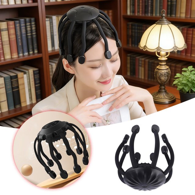 BotaniNest Rechargeable Scalp Massager For Head And Neck Relaxation With Multiple Vibration Modes Portable Handheld Stress Device