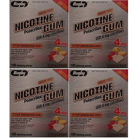 Rugby Nicotine Gum 4mg 100ct. Fruit *Compare to Nicorette Gum*