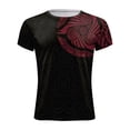 thumbnail image 4 of TSADFHJI T-Shirts pour Hommes Manches Courtes Automne Mode Printemps Été Décontracté Manches Courtes Col Rond T-Shirts Imprimés Haut Blouse TTTG Vin, 4 of 4