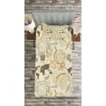 thumbnail image 3 of Ambesonne World Map Quilted Bedspread Set 2 Pcs, Vintage Globe, Twin Size, Beige Olive Green, 3 of 3