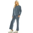 thumbnail image 2 of Haute Edition Women's Knit Lounge Set with Sweatshirt and Flared Pant, 2 of 3
