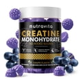 thumbnail image 1 of Gomitas Nutravita de monohidrato de creatina para hombres y mujeres: 5 g de monohidrato de creatina por porción, sin azúcar, veganas, sabor a uva, 120 unidades, 1 of 5