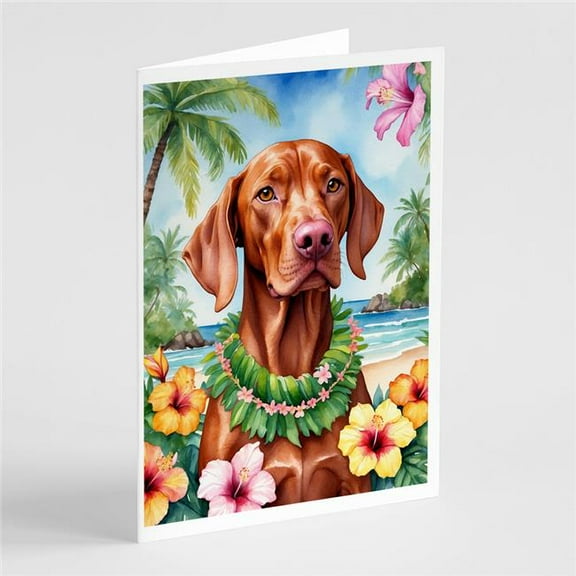 5 x 7 in. Vizsla Luau Greeting Cards - Pack of 8