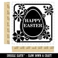 thumbnail image 2 of Happy Easter Egg Silhouette And Flowers Square Rubber Stamp Stamping Scrapbooking Crafting - Medium 1.75in, 2 of 7