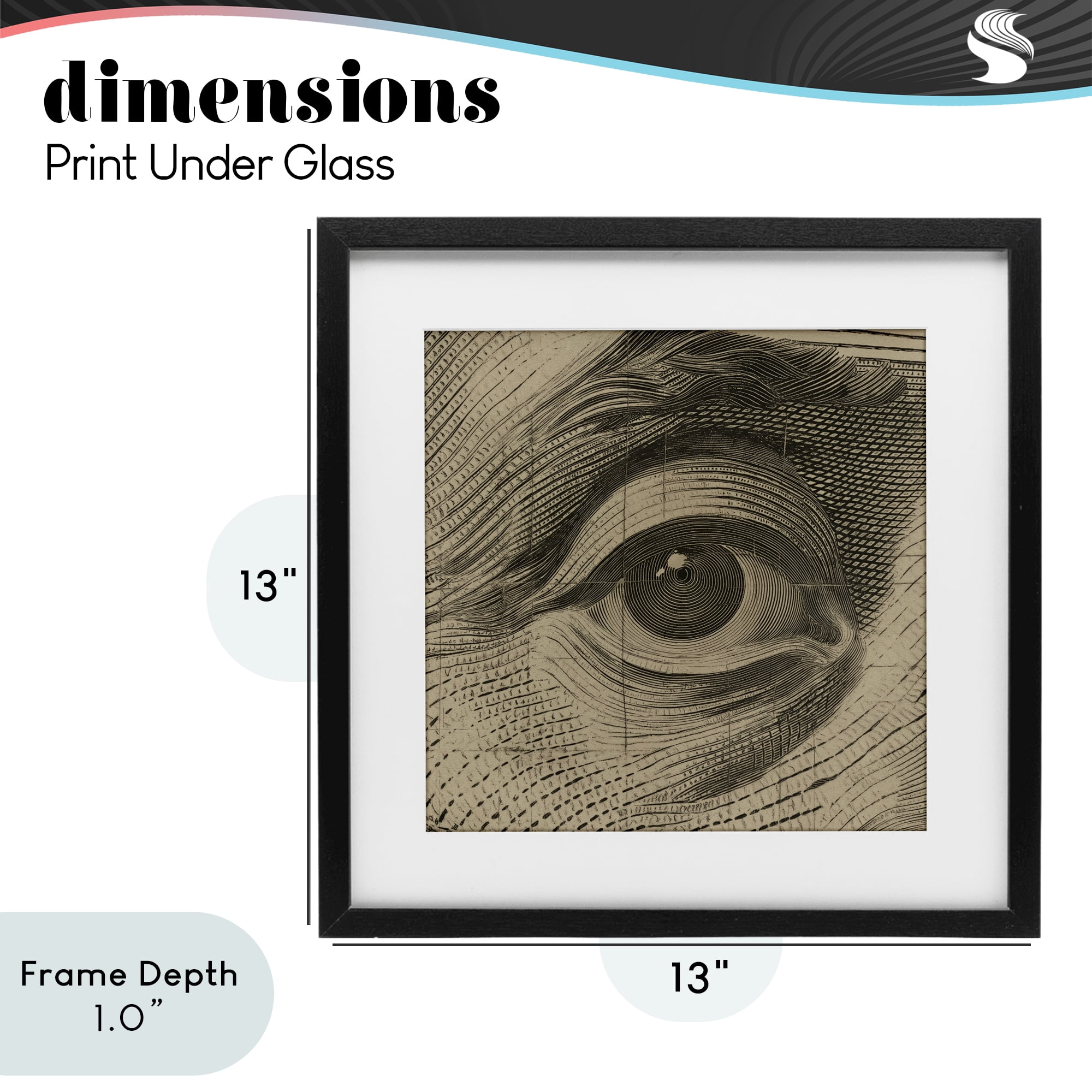 Stupell Industries Franklin's Gaze Eye Black Framed Print Under Glass, design by Svetlana Aleynikova