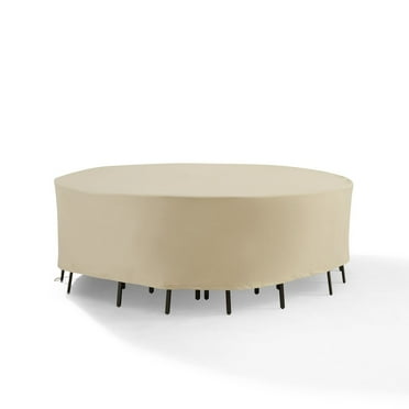 Crosley Furniture Round Outdoor Furniture Cover For Patio Set in Tan