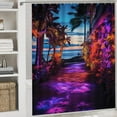 thumbnail image 5 of Hawaiian Style Shower Curtain Sets with Rugs 4 Piece Rustic, 5 of 8