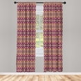 thumbnail image 2 of Ambesonne Aztec 4-Panel Curtains, Native Pattern Rhombus Like, 56"x84", Plum Coral, 2 of 4
