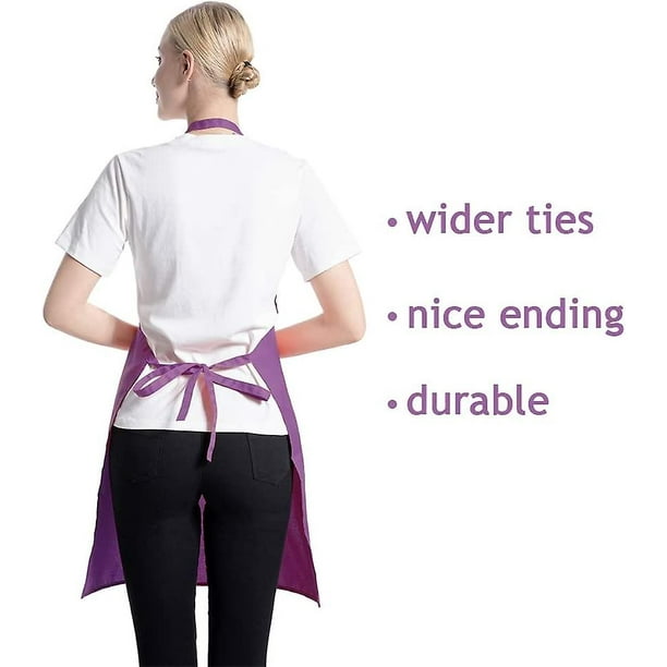 Total 12 Pcs Plain Color Bib Aprons Bulk With 2 Front Pocketspainting