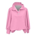 thumbnail image 3 of TaTaai 2026 Spring Summer Solid Color Button Top for Women Long Sleeve Round Neck Casual Blouse Soft Comfy Lightweight Daily Vacation Outfits Gift, 3 of 5
