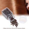thumbnail image 4 of Aluminum and silicone hair extension tubes, decorative micro rings for braiding, brown, 4 of 4
