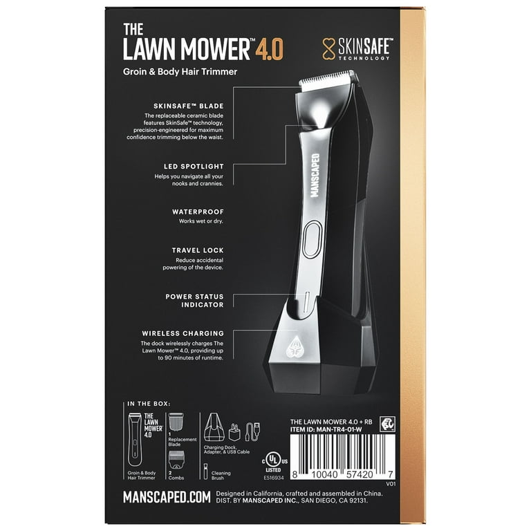 MANSCAPED Electric Lawn Mower 4.0 Groin Body Hair Trimmer with Additional SkinSafe Blade Walmart