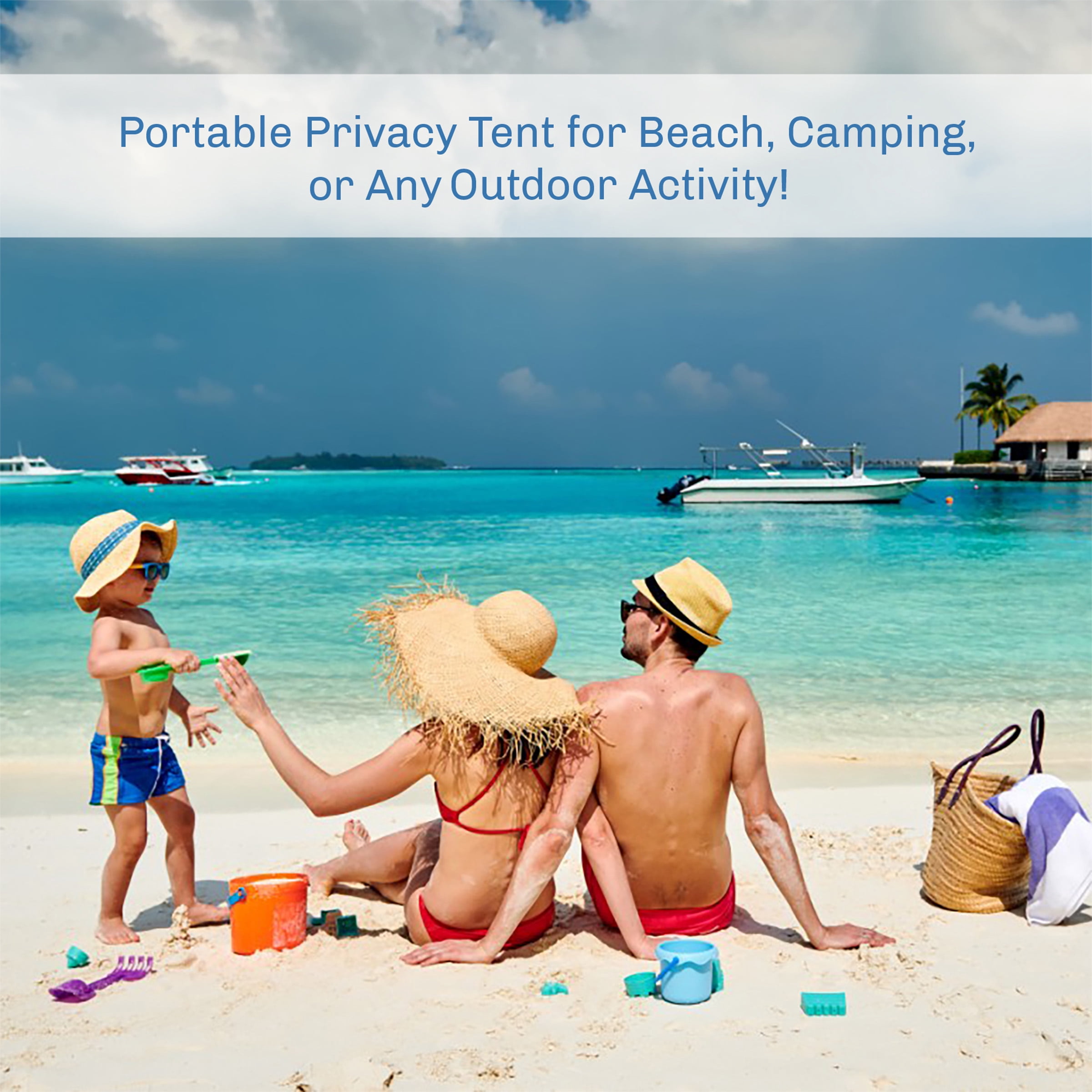 Portable Pop Up Pod- Instant Privacy Shower & Changing Tent- Collapsible Outdoor Shelter for Camping Beach & Rain with Carry Bag by Wakeman Outdoors