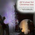 thumbnail image 4 of Alpine Corporation 28" x 65" Pre-Lit Silver Foil Christmas Tree with Base and Yard Stake, 4 of 13