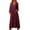 Wine, variant on Women's Maxi Dress Long Sleeve V-Neck Loose Fit Button Down Cotton Linen Retro Swing Dress for Spring Fall Casual Daily Wear,Brown,2XL