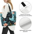 thumbnail image 3 of Naloa Black Panther Floral Illustration Tote Bag for Women Large Capacity Shoulder Bag for College Work Travel Shopping, 3 of 8