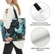 thumbnail image 3 of Balery Black Panther Floral Illustration Bolsa Tote Estilo Estético con Cremalleras, Bolsa de Hombro, Bolsa de Compras Grande y Plegable, 3 of 8