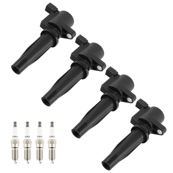 Maxpeedingrods 4 Ignition Coils & Spark Plugs For Lincoln Mercury Ford 2.0L/2.5L L4 UF621 5019