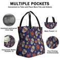 thumbnail image 3 of Skull and Rose Gothic Pattern Drawstring Insulated Lunch Bag for Women, Stain-Resistant Large Lunch Tote with Multi-Pockets for Work Office, 3 of 6