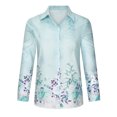 thumbnail image 4 of ICHUANYI Clearance Fashion Women Button Casual Turn-Down Neck Printed Long Sleeve Tops Shirt(Green, M) ICHUANYI WER2023081109520, 4 of 8
