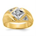 thumbnail image 3 of Auriga Fine Jewelry 14K Two-tone Gold Men's Satin Diamond Complete Ring Size 10, 3 of 5