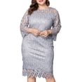thumbnail image 2 of SpringTTC Women's Ladies Plus Size Elegant Round Neck Dress Party Prom Cocktail Dress, 2 of 10