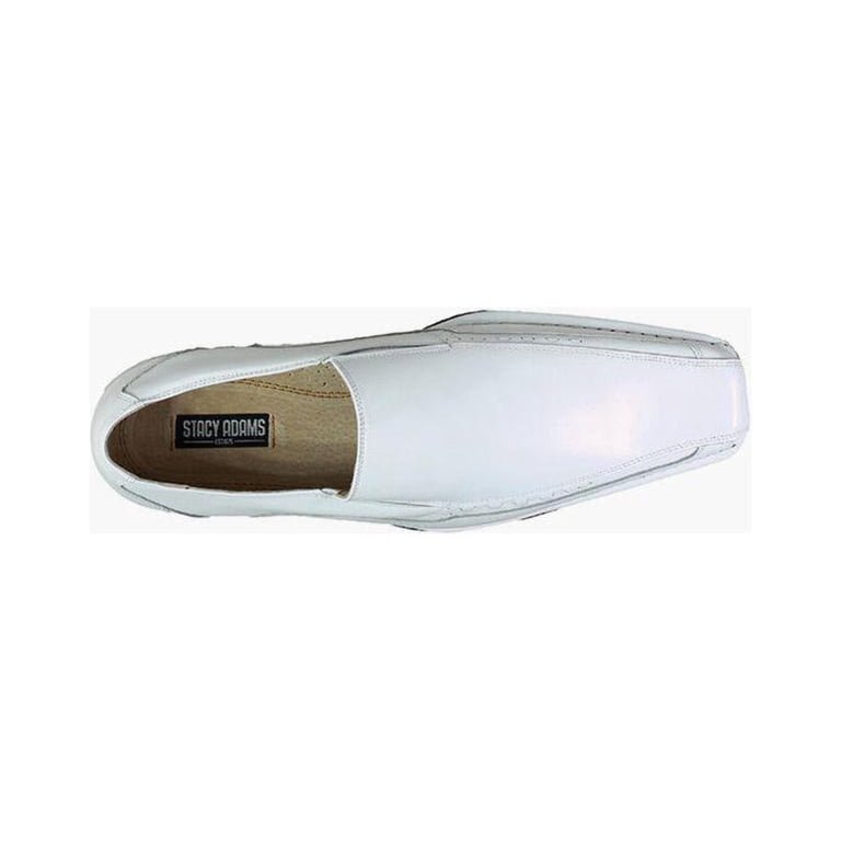 Stacy Adams Templin Bike Toe Loafer Shoes White 24507-100  display picture 2