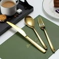 thumbnail image 5 of Just Houseware Gold Silverware Set 20 Pieces, Stainless Steel Flatware Set, Titanium Plating Cutlery Set, Service Set for 4, 5 of 8